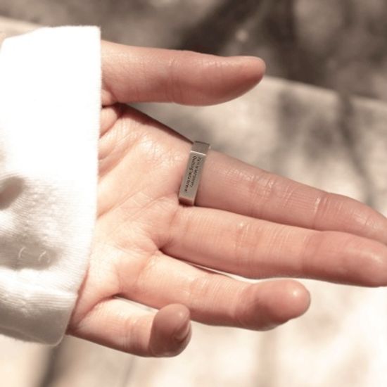 나만보는 각인반지 암시반지 스탠다드스퀘어 볼드