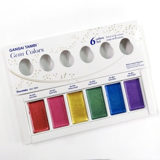 쿠레타케 지그 고체물감 안채탐미 6색-Gem 20GC/6V