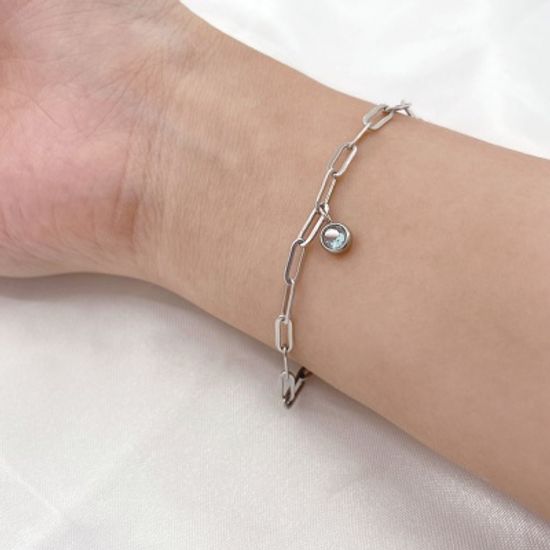 [선물포장] 써지컬 탄생석 고래꼬리 클립체인 팔찌