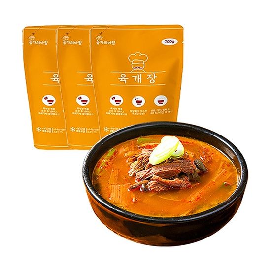 농가의아침 고기듬뿍 시원한 30년전통 육개장700g 3팩