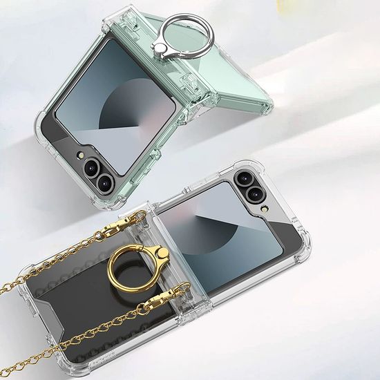 갤럭시z플립 6 5 4 3 투명 힌지 링 체인 스트랩케이스