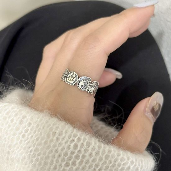 고양이 오픈링 반지 애끼 검지 우정반지 커플링 반지