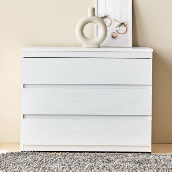 필리 화이트 모던 서랍장 750 3단 (착불)