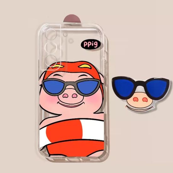 갤럭시 A시리즈 아기 돼지 선글라스 톡 그립 케이스