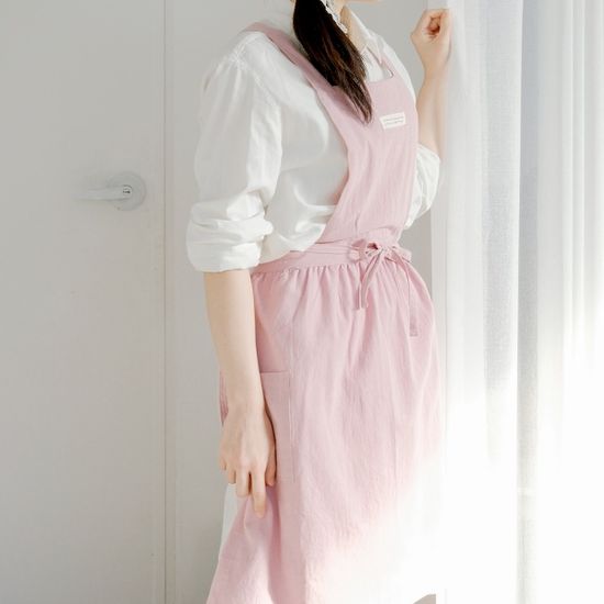 린넨 프릴 주방 원피스 앞치마_어린이집 공방 