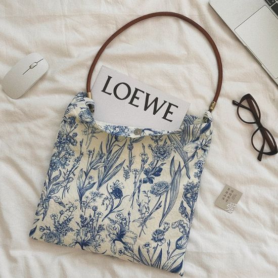 보린 플라워 나염 가죽스트랩 에코 숄더백