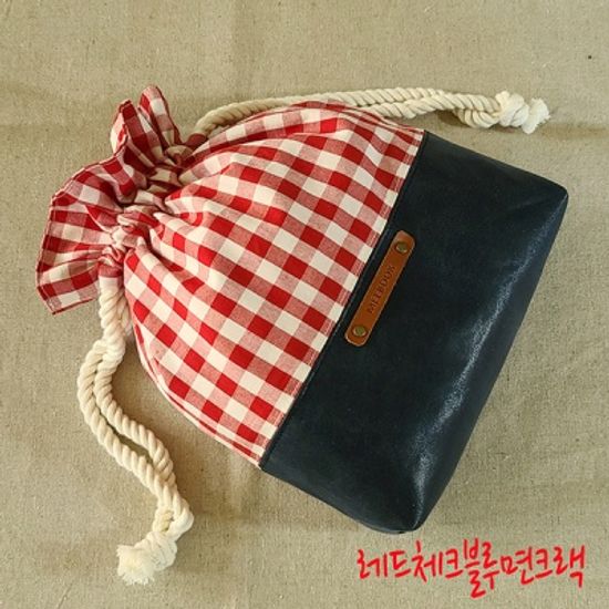 레드체크 파우치 캐쥬얼백