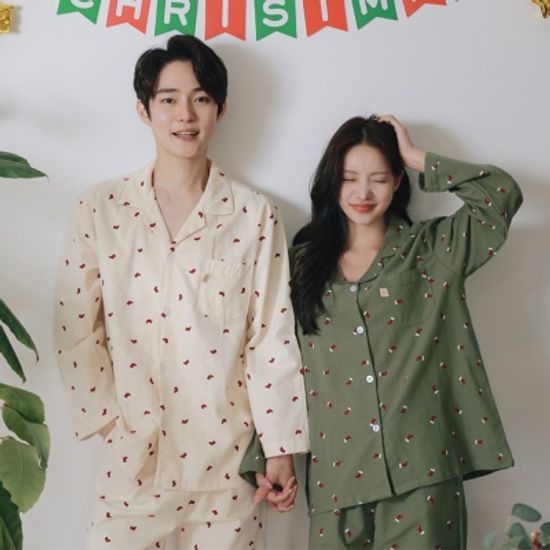 산타양말 순면 트윈 겨울 커플 잠옷