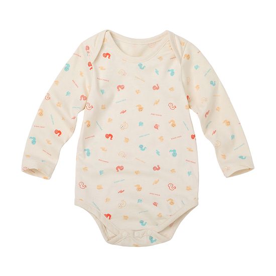 뱀띠해 오가닉 신생아 바디수트 크레용뱀