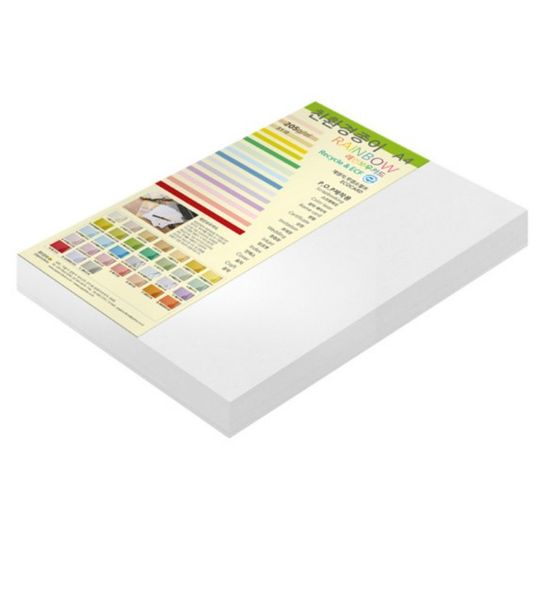 두꺼운양면 카드지 스노우화이트 A4 100매