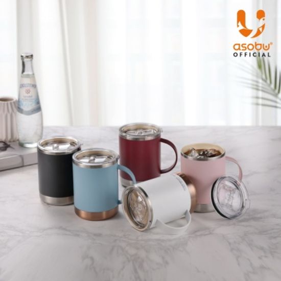 아소부 세라믹 스텐 진공 얼티밋머그 360ML 핑크