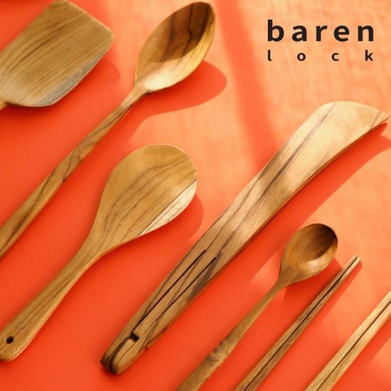 바른락 티크 우드 호리형 양념(볶음)스푼