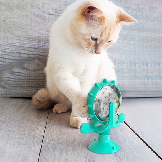 반려동물 흡착식 풍차 간식볼(블루그린)