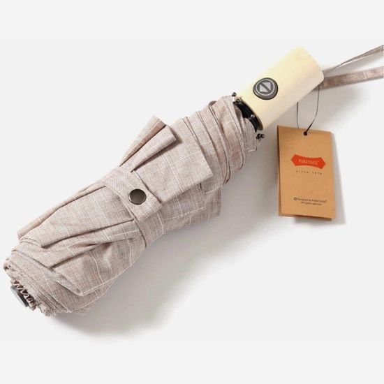 파라체이스 3256 코튼 체크 포플러 우드그립  3단우산