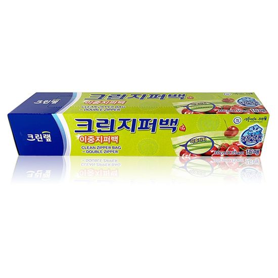 크린랩 이중지퍼백 특대 30x35cm 15매(WB8D681)