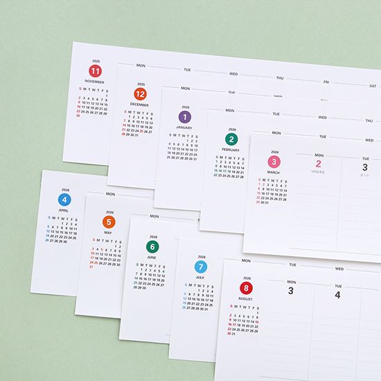 2026 프리즘 가로형 위클리 스케줄러 (탁상 주간)