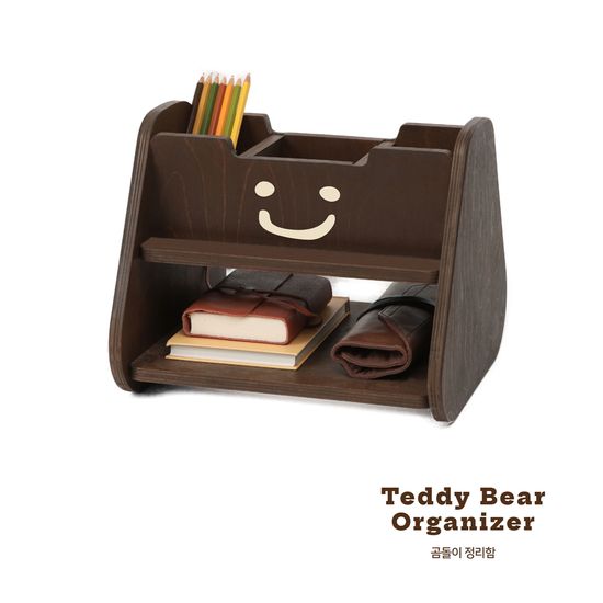 먼-동 자작 다용도 수납 곰돌이 데스크 오거나이저 