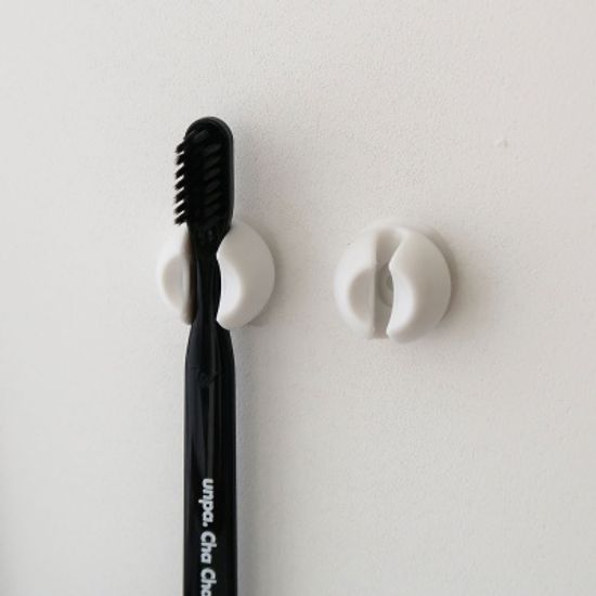 화이트 흡착식 칫솔홀더 2p