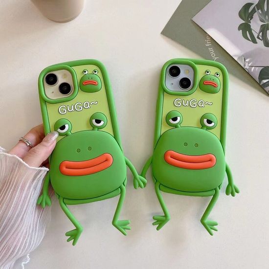 아이폰 15 14 13 12 귀여운 연탄 개구리 인형 케이스