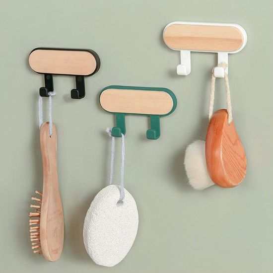 디아망 화이트 우드 다용도 수납 후크 걸이