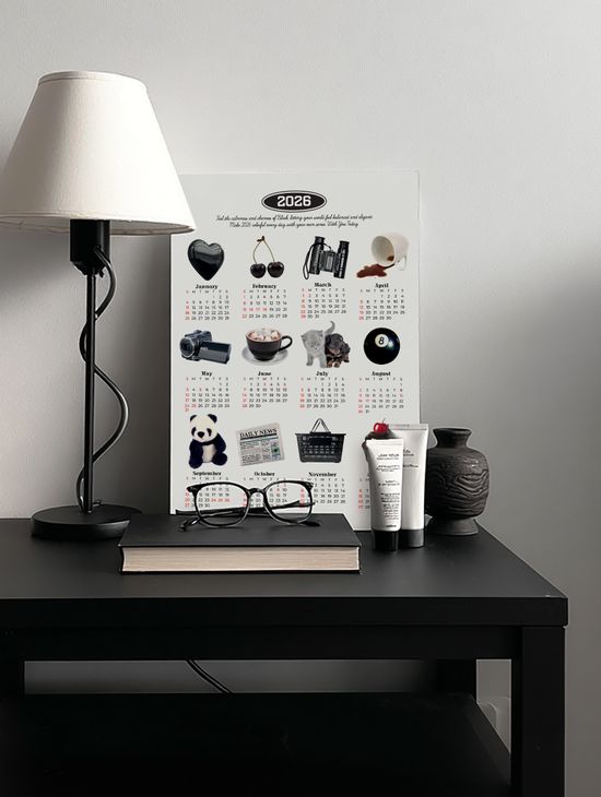 2026 오브제 블랙 포스터 달력