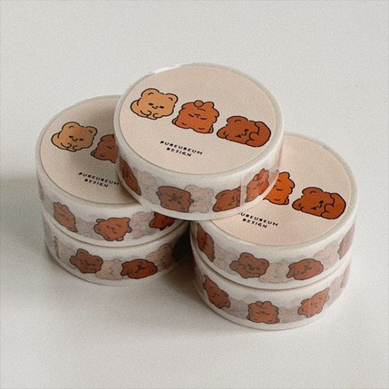 큐피드곰 재주넘기 마스킹 테이프 15mm