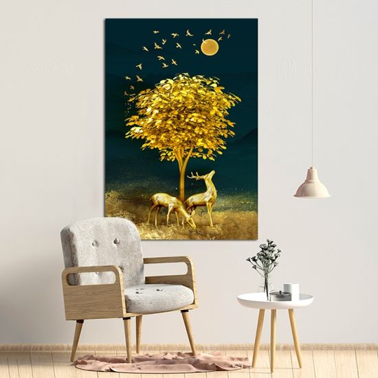 돈들어오는그림 황금사슴 풍수 인테리어 생기 그림 