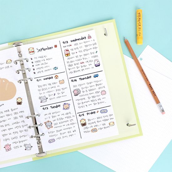 워너디스 A5 6공 점보 리필 긴 모눈 내지