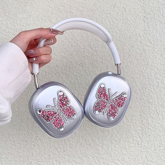 에어팟맥스 큐빅 나비 헤드셋 투명 실리콘 캡 케이스