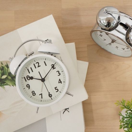 [시우아트] 트윈벨 무소음 탁상 알람시계 (자명종)