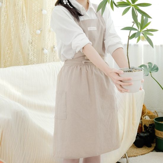 린넨 프릴 주방 원피스 앞치마_어린이집 공방 