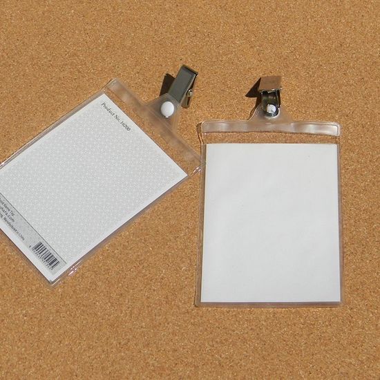 70x92mm 행사용 PVC 클립/집게명찰 NT0033-세로 100개