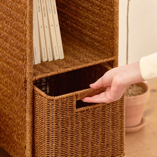 PP라탄 2단 수납장 슬림