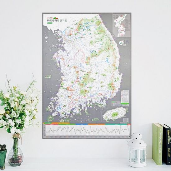 우리나라 3000 명산지도 핀스티커