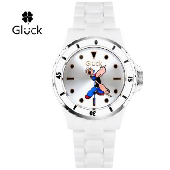 [Gluck] 글륵 행운의 뽀빠이 캐릭터 시계 GL3606-SVWH 본사정품