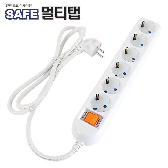 국내 생산 정규격 멀티탭 6구 접지 3m