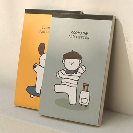 핑크풋 편지지 묶음 생일 축하 손편지 우편 꼬망[W958