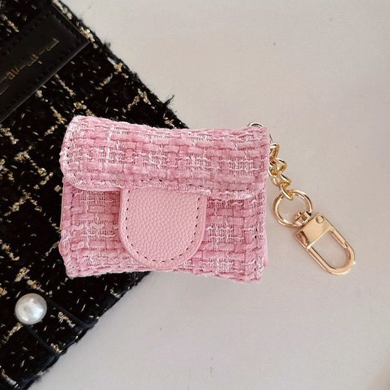 에어팟 4 3 프로 2 1 트위드 가죽 파우치 키링 케이스