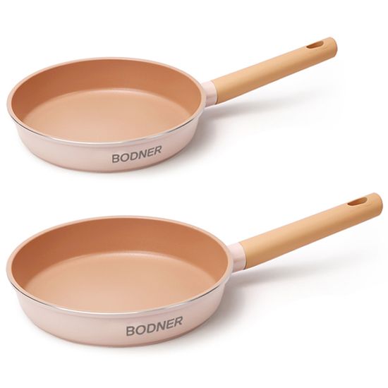 인덕션겸용 세라믹코팅 핑크 후라이팬 2종(22cm+28cm)