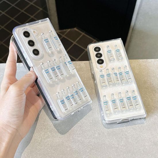 갤럭시Z 플립 폴드 보드카 술병 파츠 투명 하드케이스