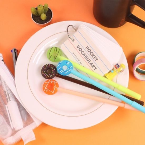 맛있는 도넛 볼펜 4종 귀여운 특이한 디자인 젤 펜