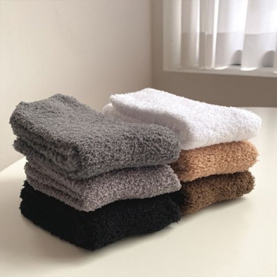 극세사 무지 소프트 수면 양말 6개세트