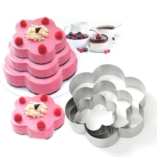 홈베이킹 스텐 무스링 3종세트(꽃) 베이킹 케익틀