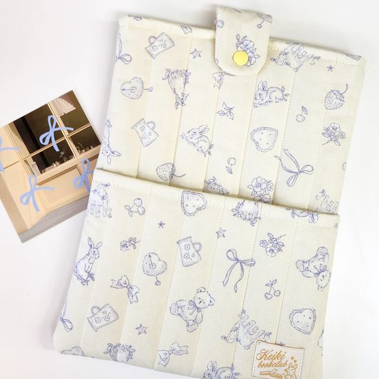 쁘띠미뇽 패브릭 책 아이패드 파우치