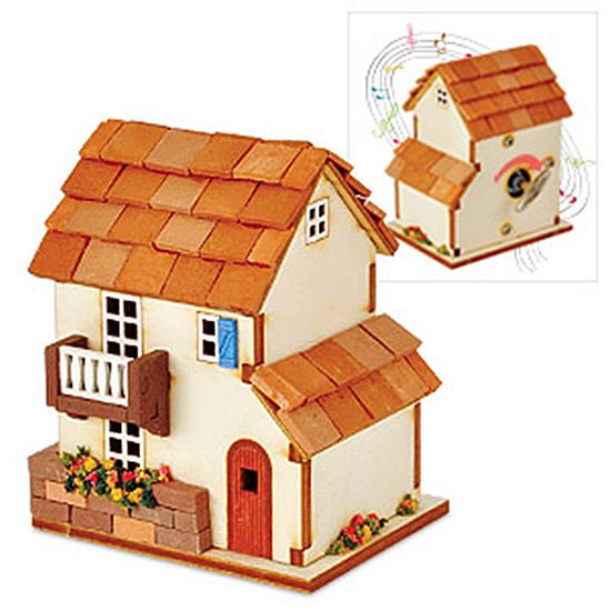 DIY 나무 조립 키트 태엽 오르골 유럽풍 집 YM-948