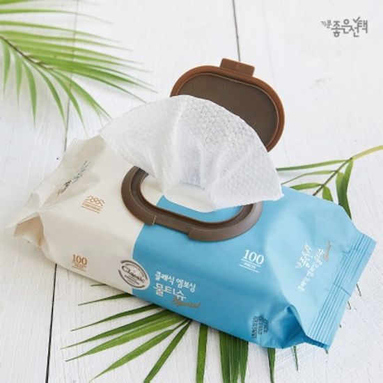 [1+1] 기분좋은선택 클래식 엠보싱 물티슈 100매x10팩
