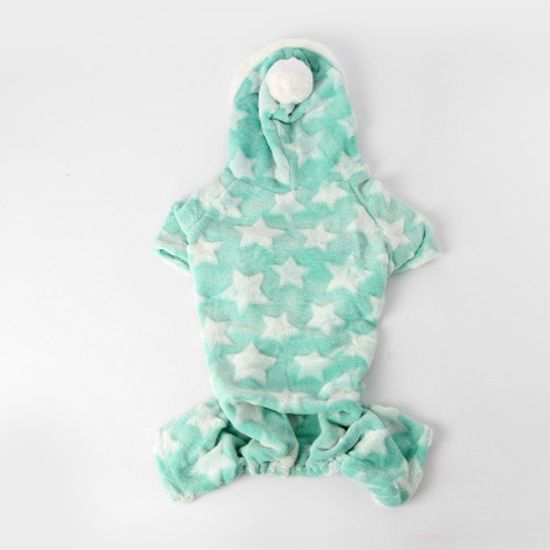 별나라 올인원애견옷M 극세사 강아지겨울옷(에메랄드)