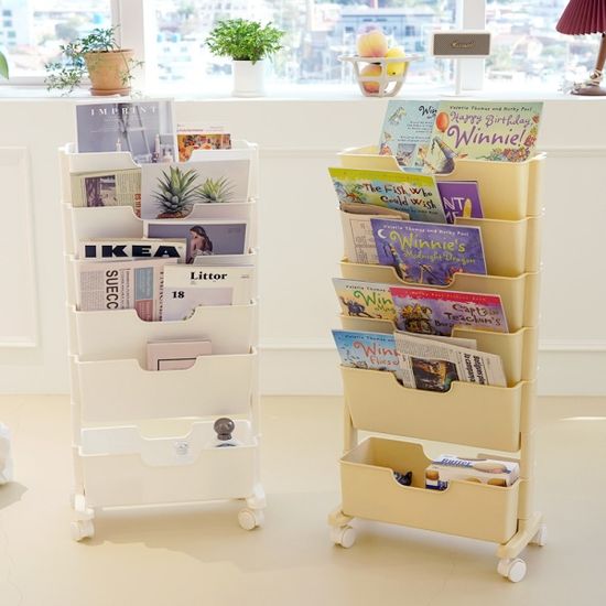 국내생산 마벨슬림 북트롤리 4단/5단/6단 이동식 책장