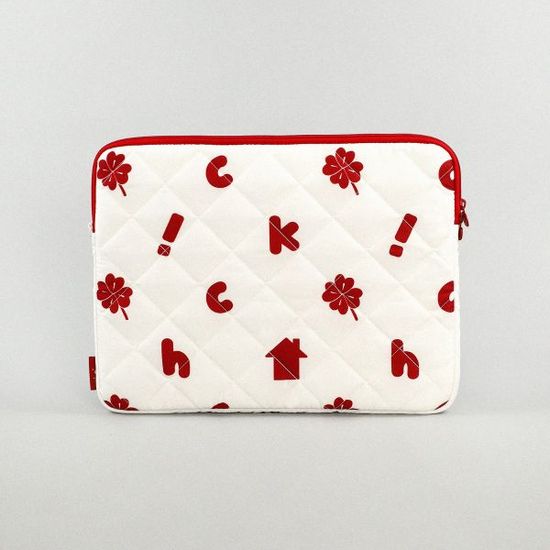 패디드 럭키홈 랩탑 파우치_화이트 (13/15/17인치)
