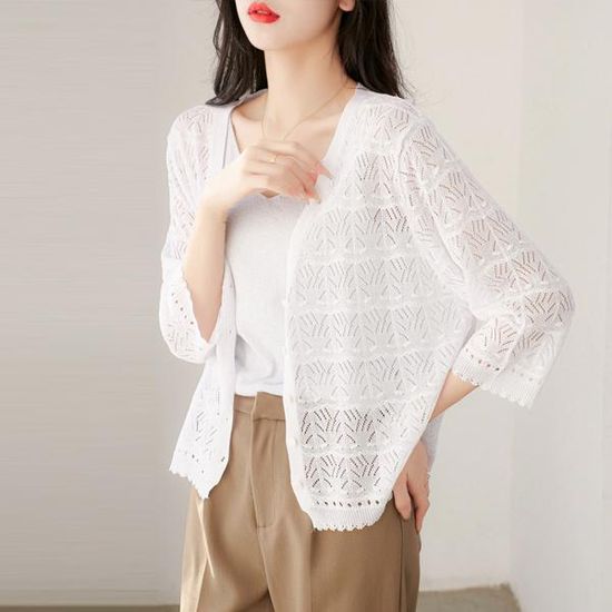 루즈핏 펀칭 니트가디건
